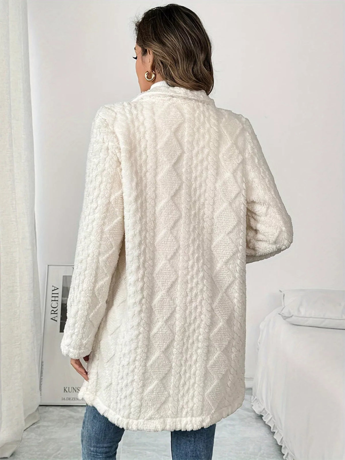 Fleece Double Breasted Longline Coat