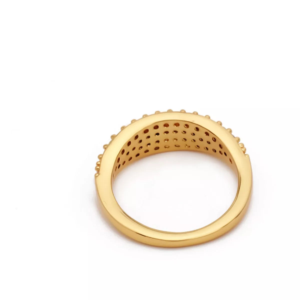 18K Gold-Plated Copper Zircon Round Ring – image 4 | Lilixa Trending Jewelry