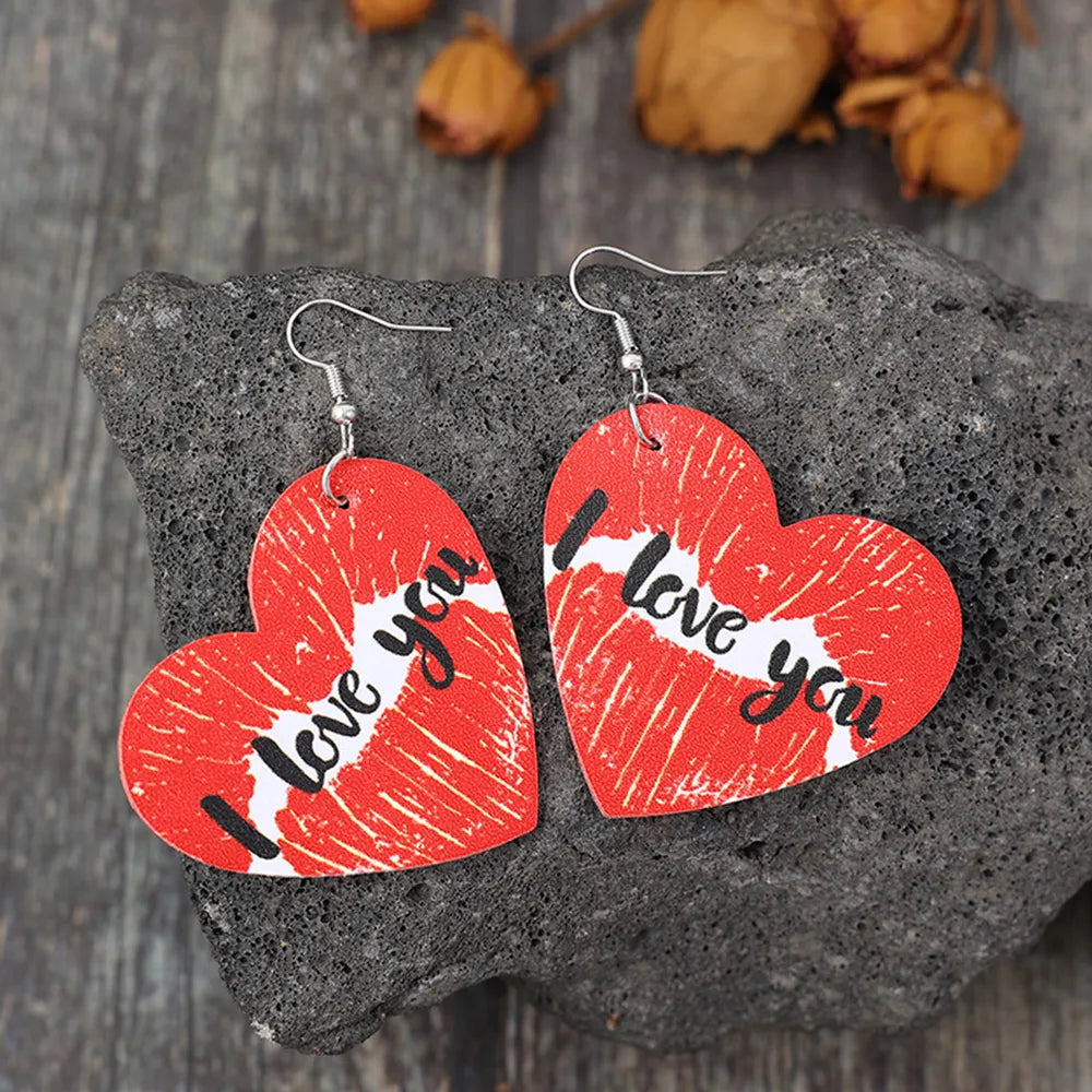 I LOVE YOU Heart Leather Earrings – image 3 | Lilixa Trending Jewelry