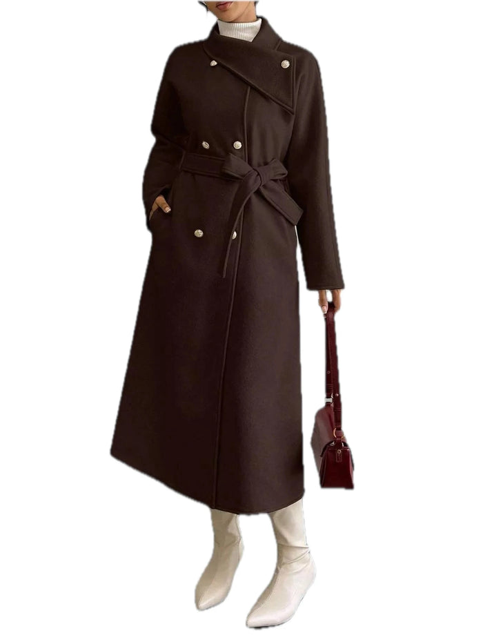 Belted Double Breasted Longline Coat