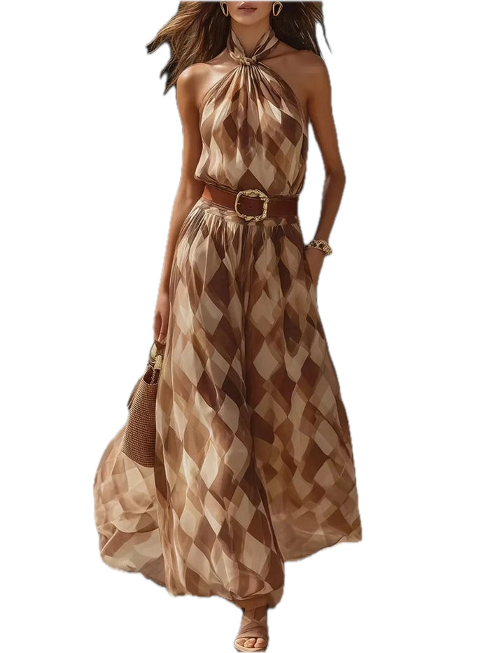 Diamond Halter Maxi Dress