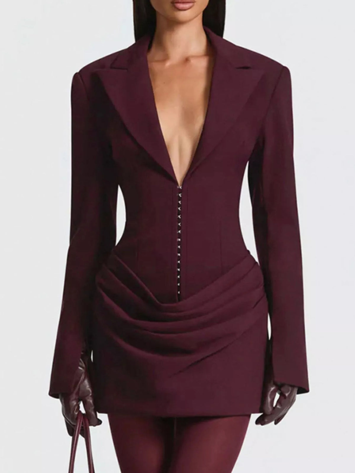 Blazer Long Sleeve Mini Dress Plus Size