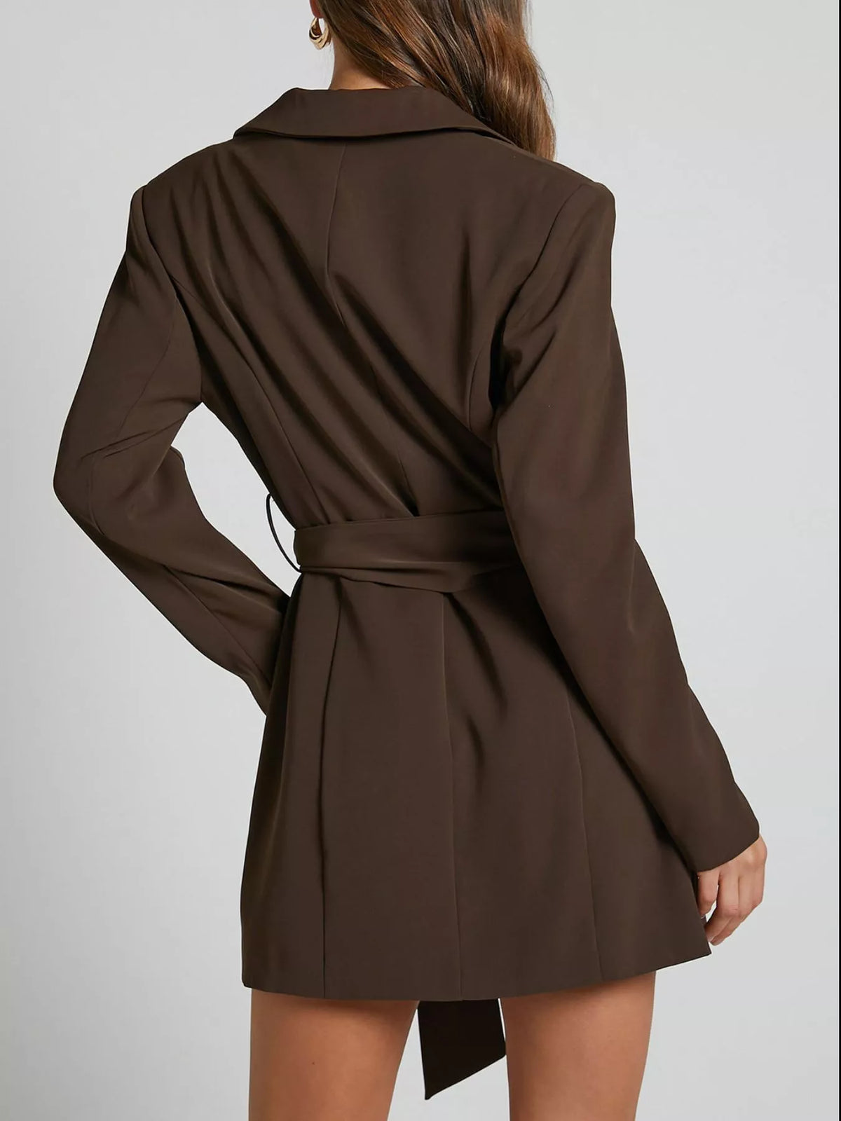 Tie Waist Lapel Blazer