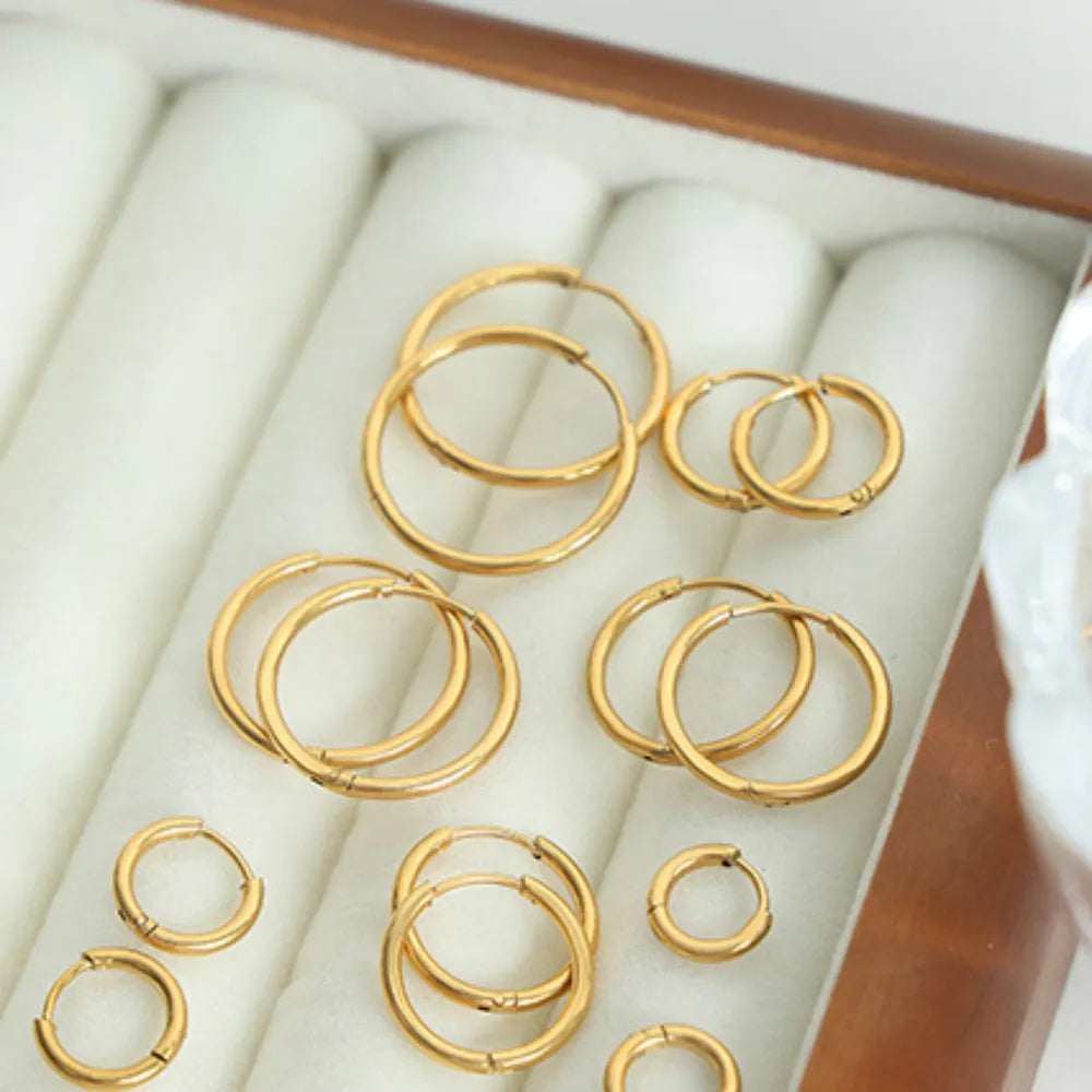 18K Gold-Plated Huggie Earrings – image 8 | Lilixa Trending Jewelry