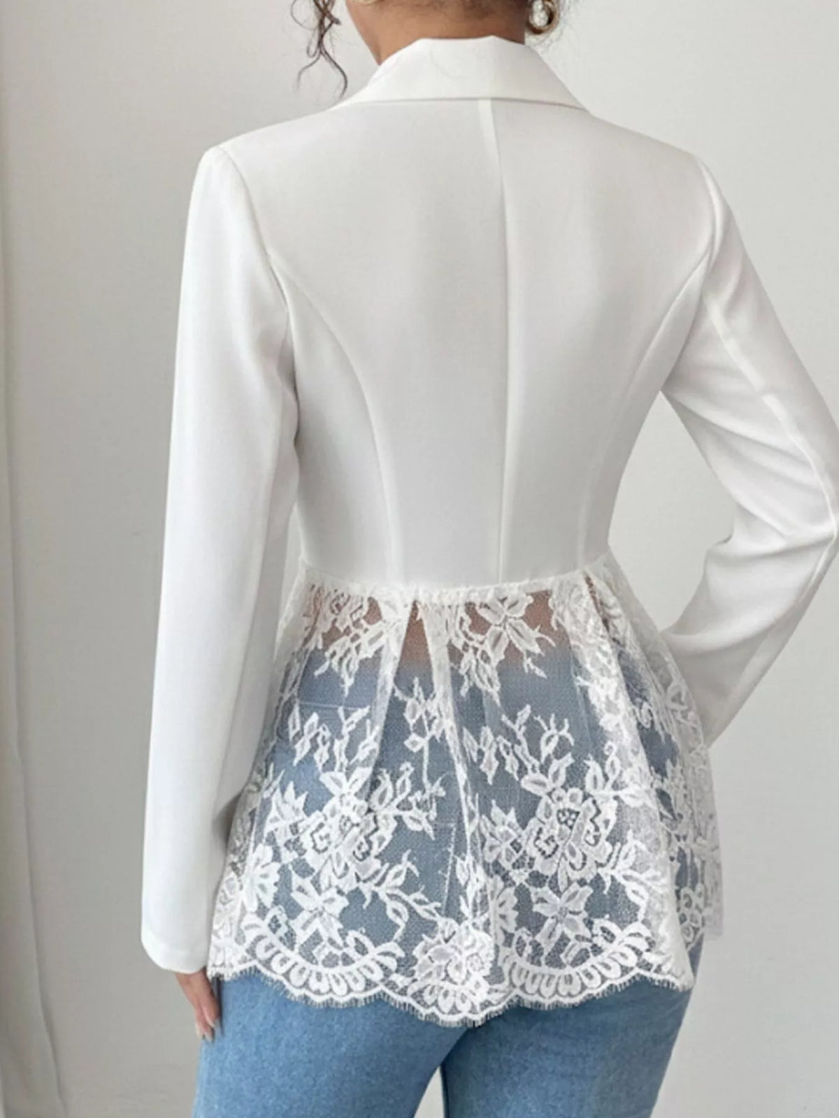 Lace One Button Blazer