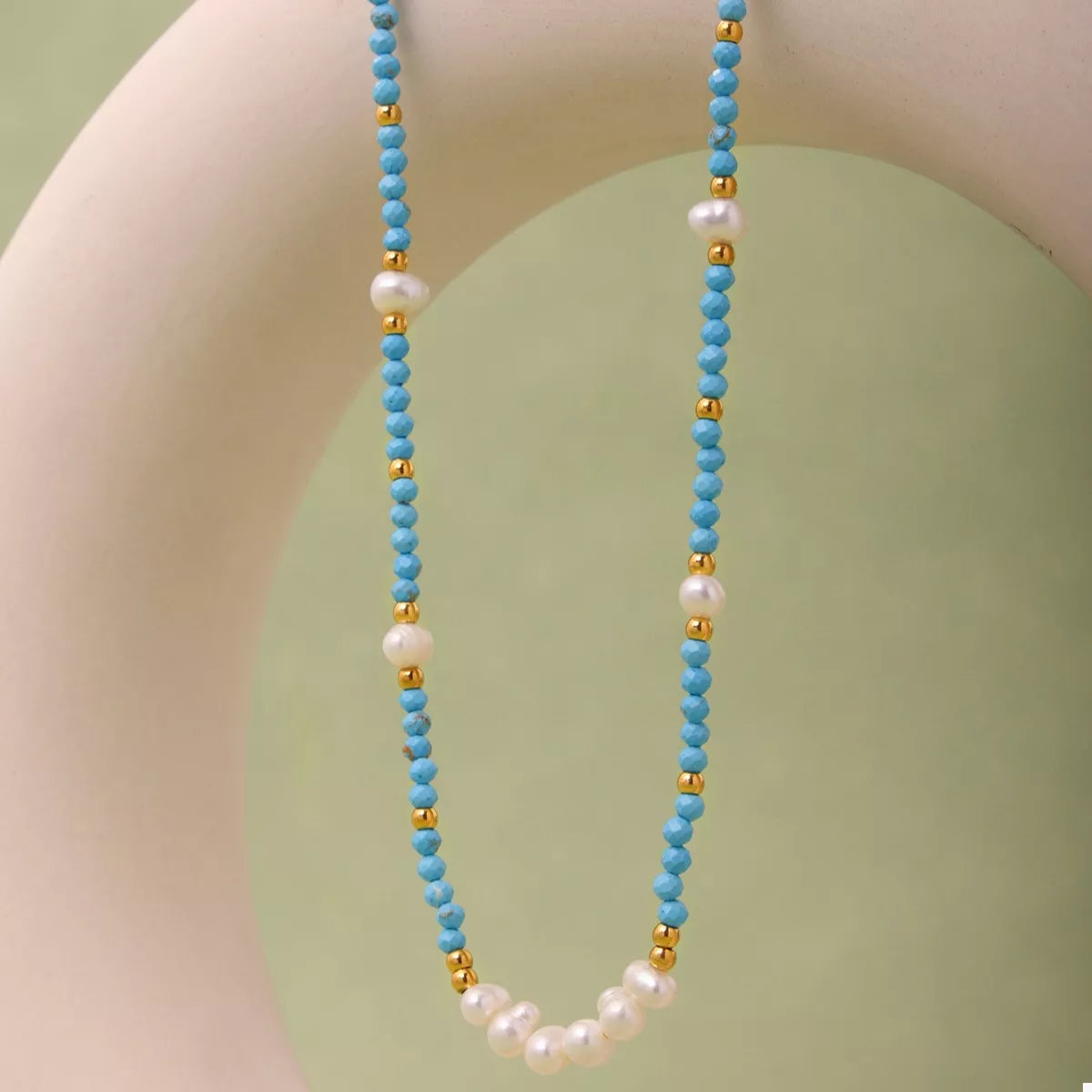 Turquoise Pearl Beaded Necklace – image 3 | Lilixa Trending Jewelry