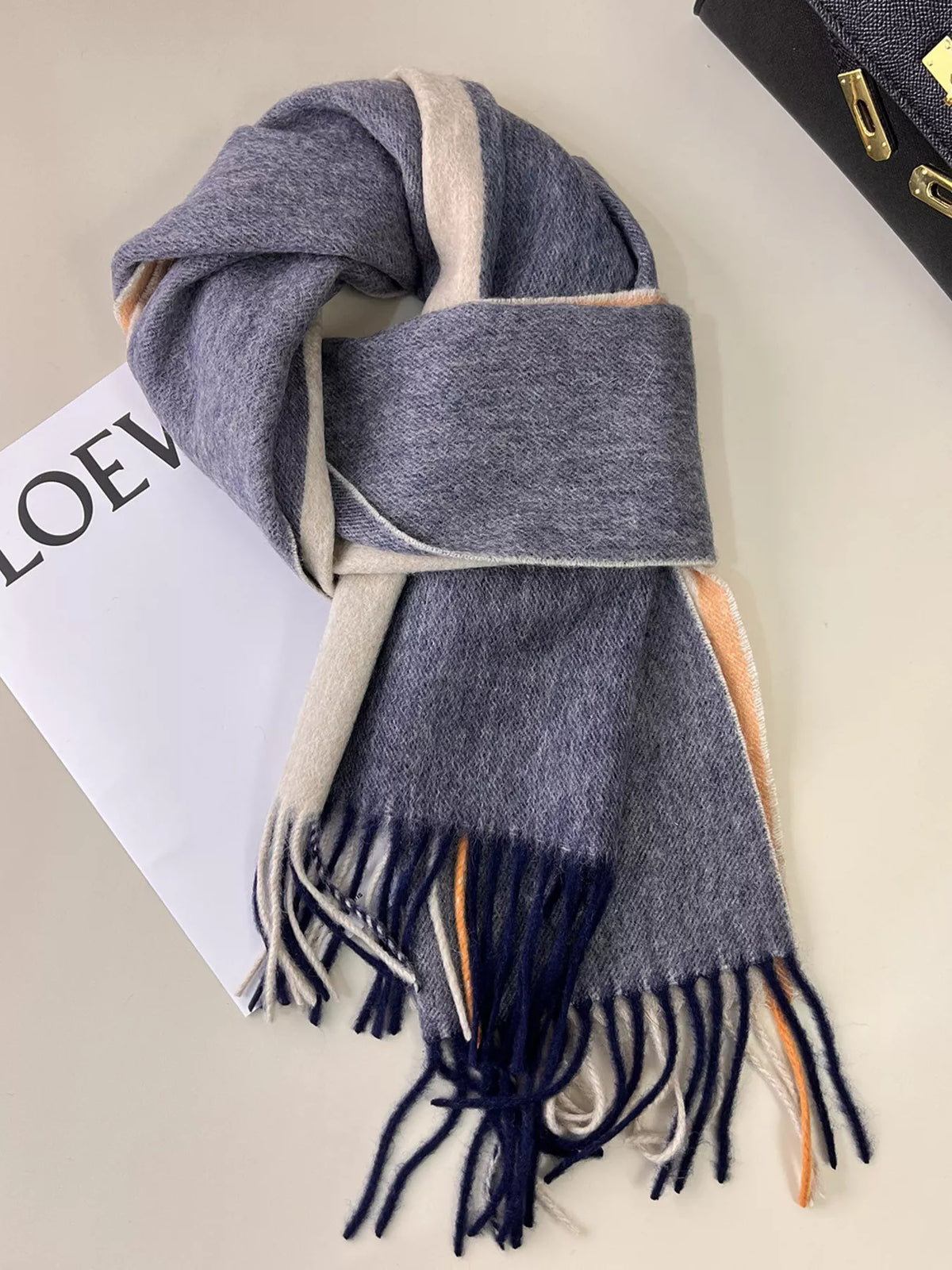Plaid Fringe Scarf for Women