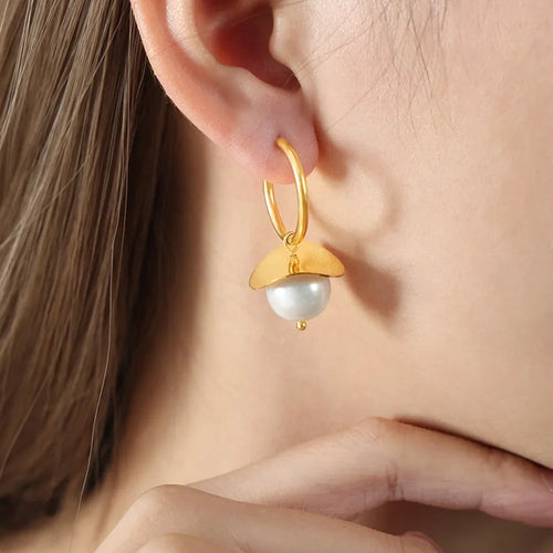 18K Gold-Plated Bead Dangle Earrings – image 2 | Lilixa Trending Jewelry