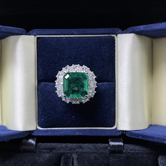 925 Sterling Silver Zircon Ring for Women in Green