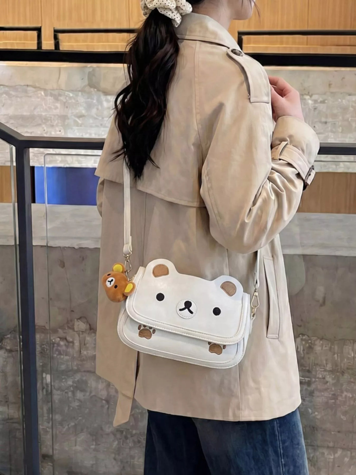 Cartoon Bear Crossbody Bag for Women