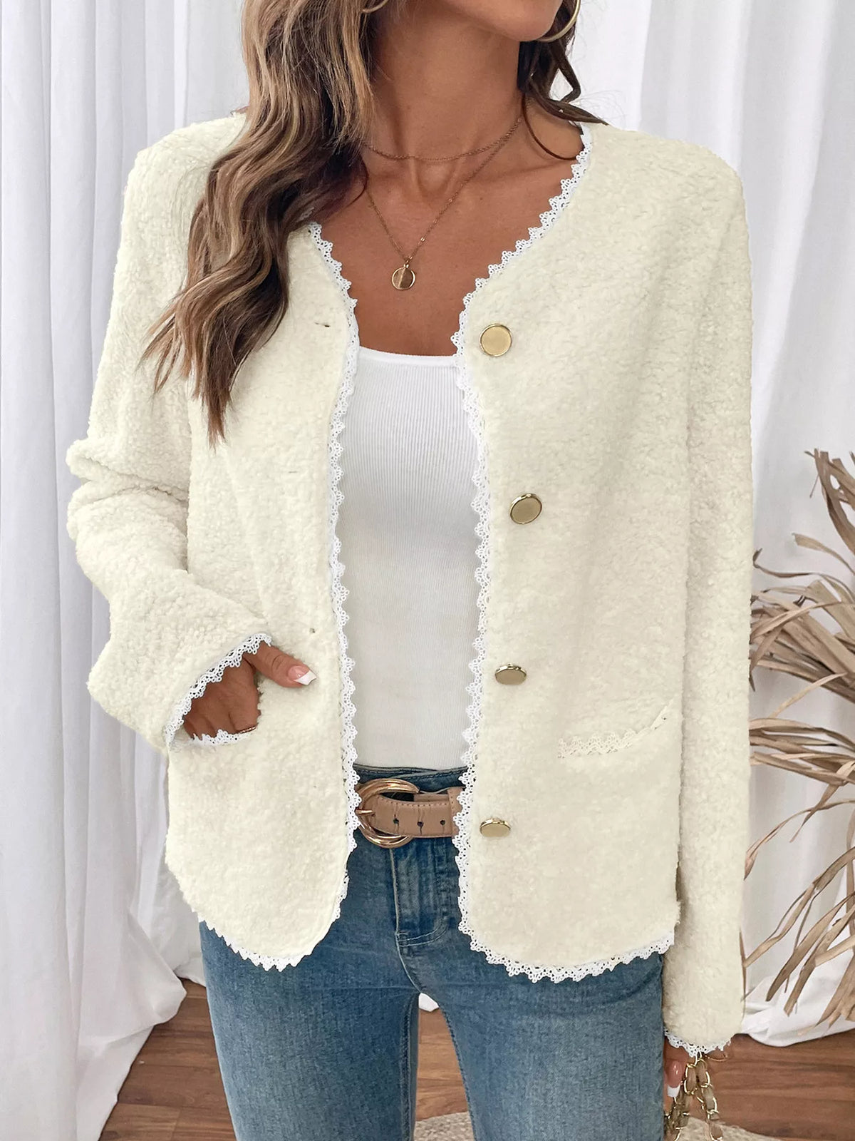 Lace Button Up Outerwear