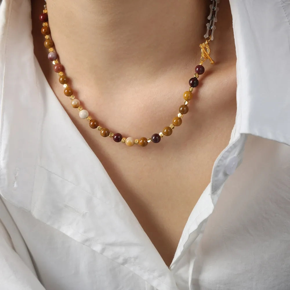 Titanium Steel Egg Yolk Stone Necklace – image 7 | Lilixa Trending Jewelry