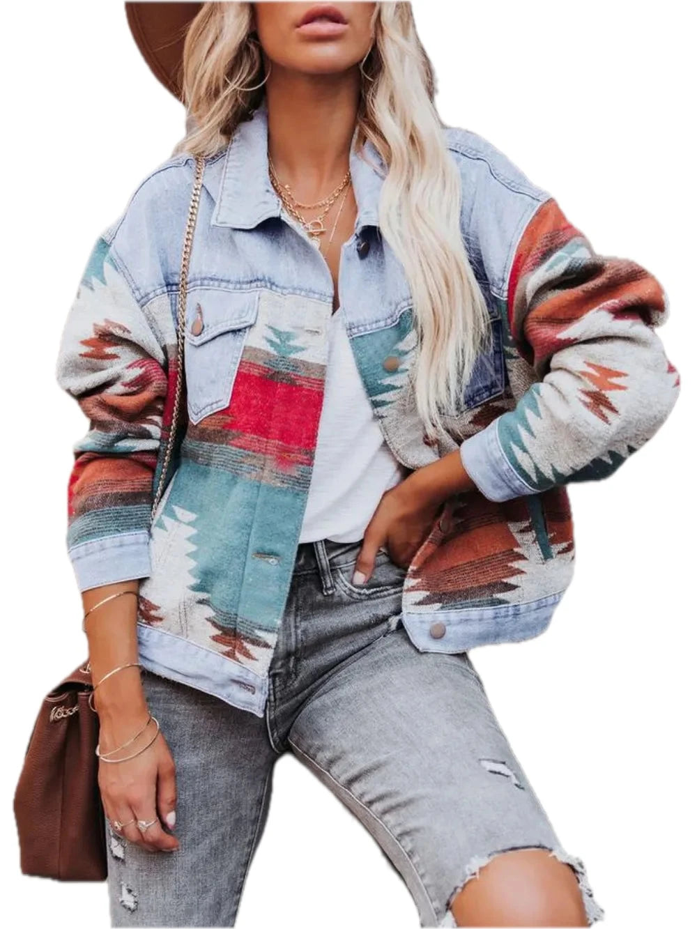 Geometric Button Up Jacket
