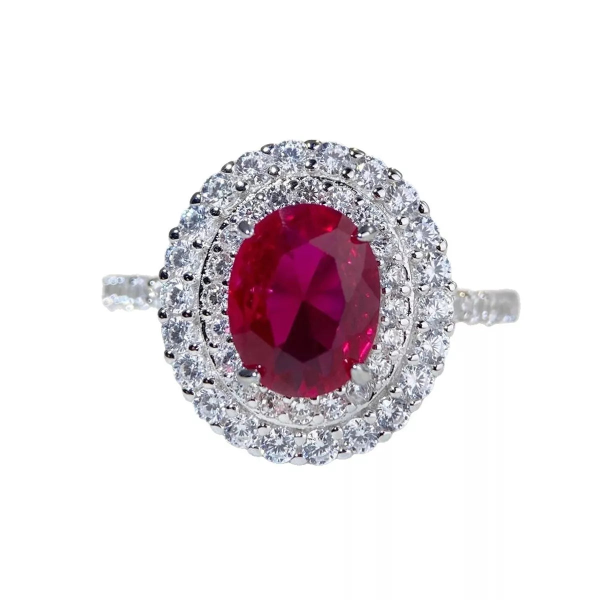 925 Sterling Silver Zircon Round Ring for Women