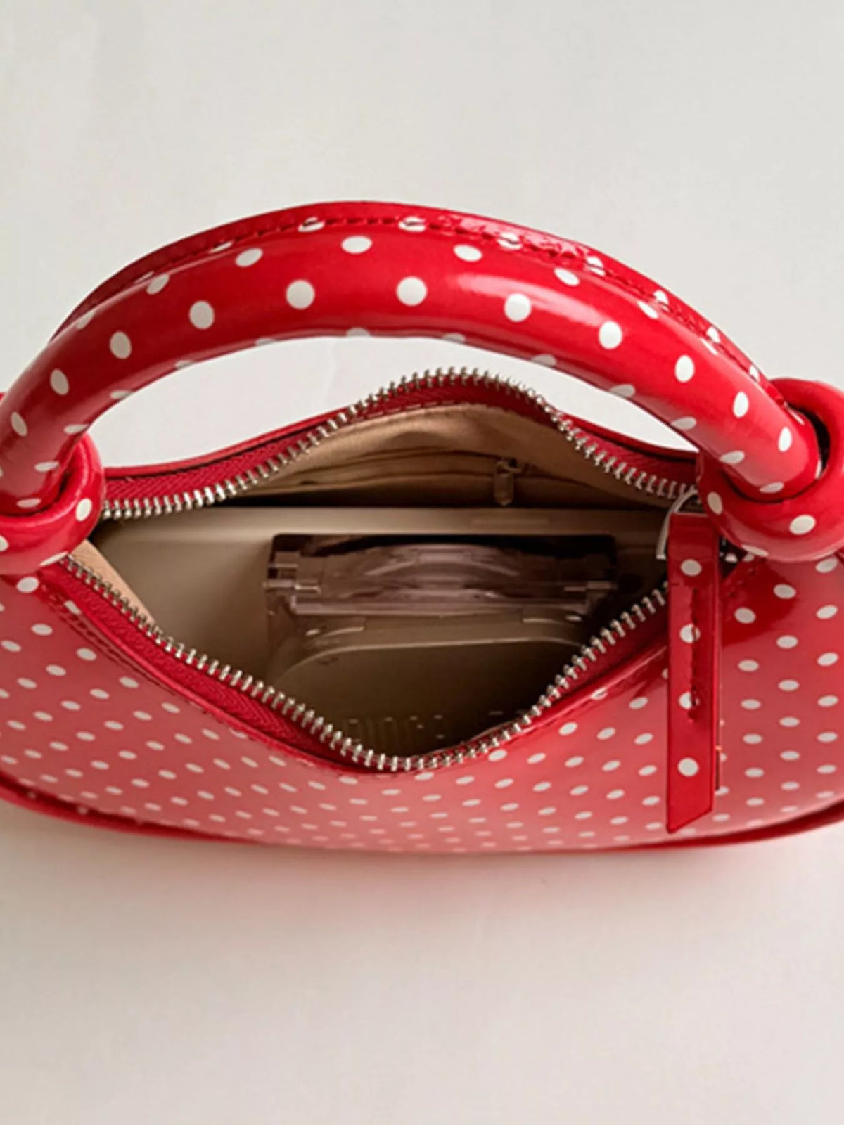 Polka Dot Crescent Crossbody Bag