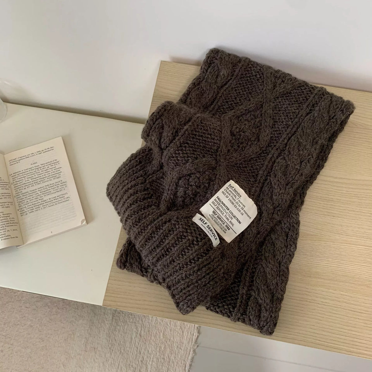 Chunky Cable Knit Scarf for Women