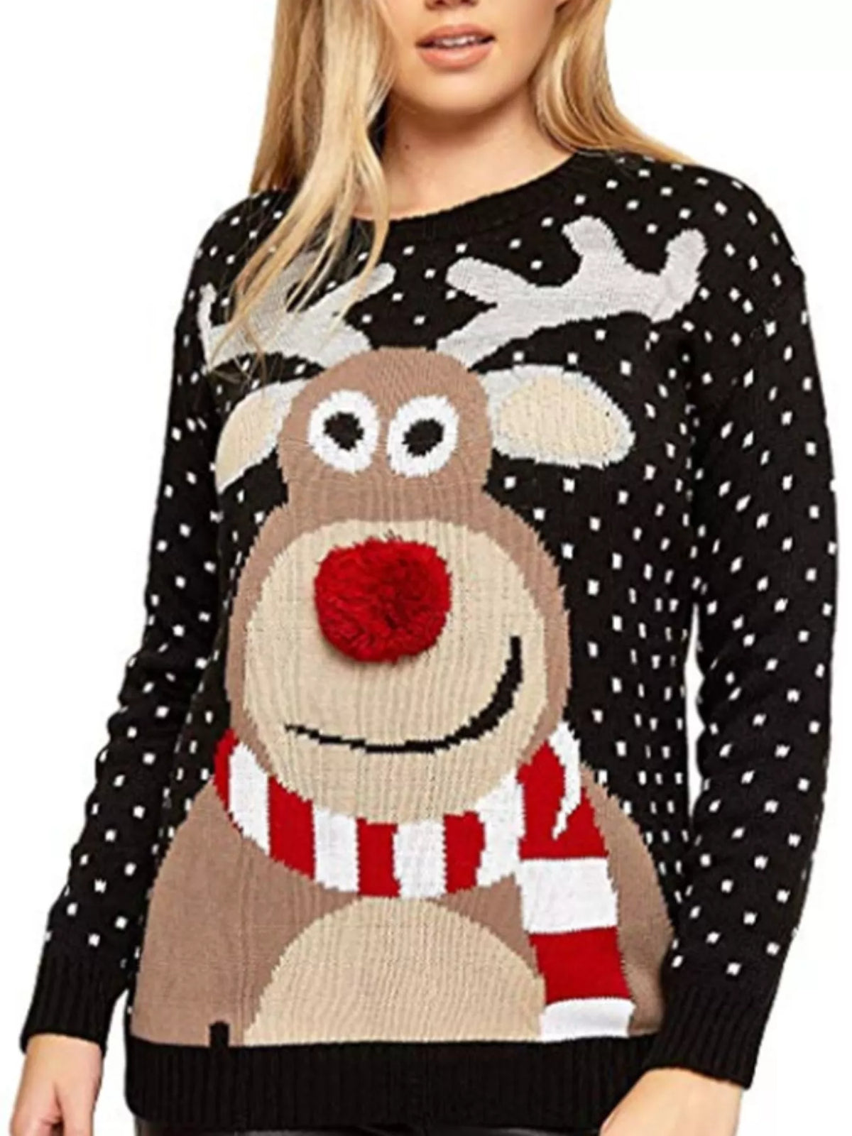 Christmas Reindeer Crew Neck Sweater