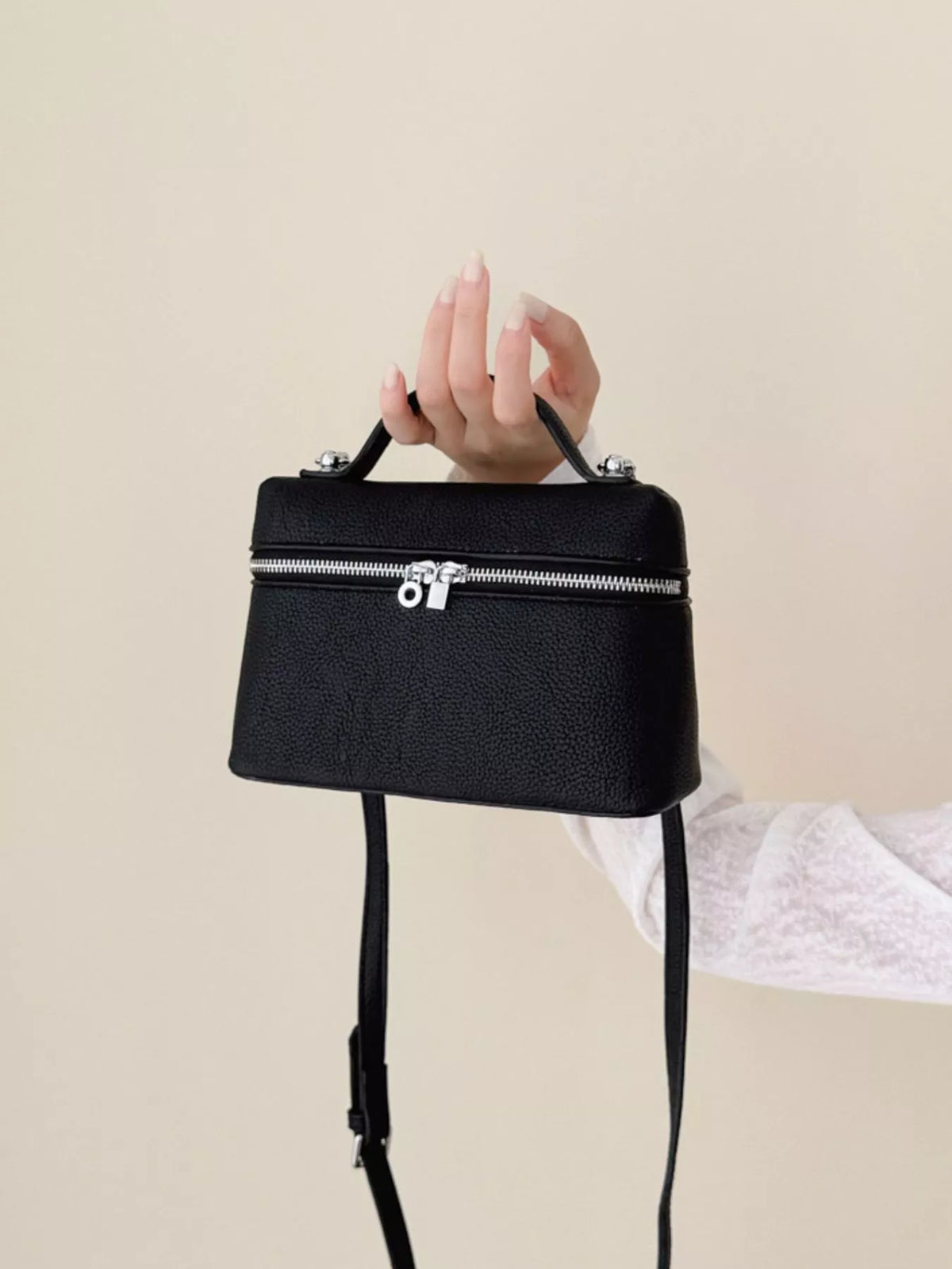 Textured Zipper Crossbody Bag