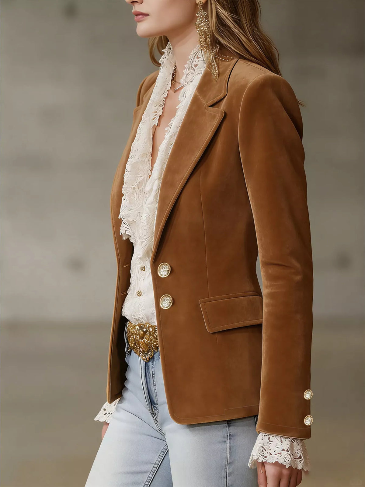 Single Breasted Lapel Blazer