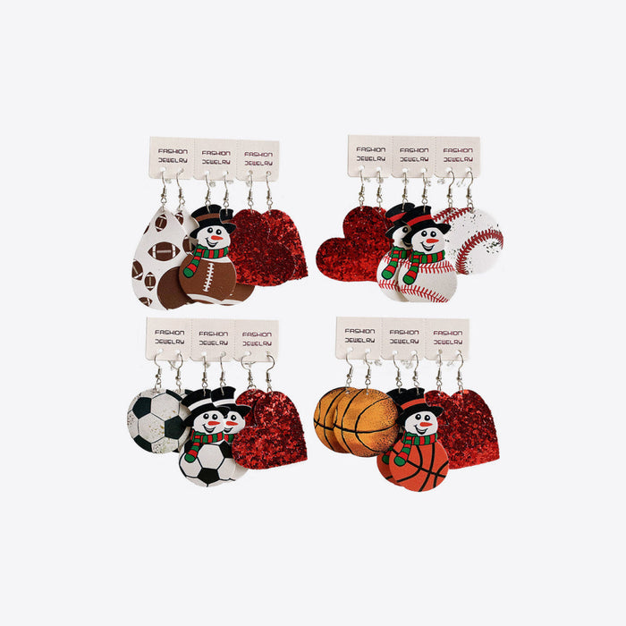 Snowman, Ball, and Heart Earrings Set – image 1 | Lilixa Trending Jewelry