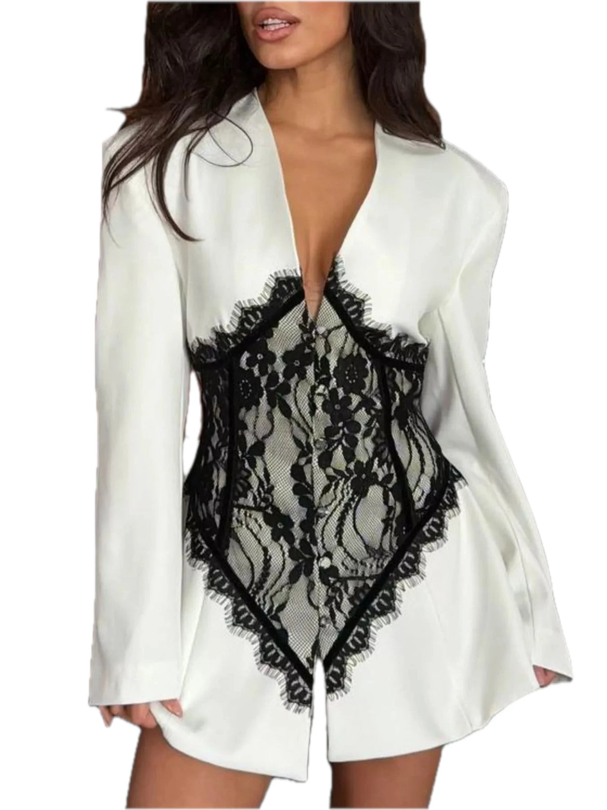 Lace Long Sleeve Blazer