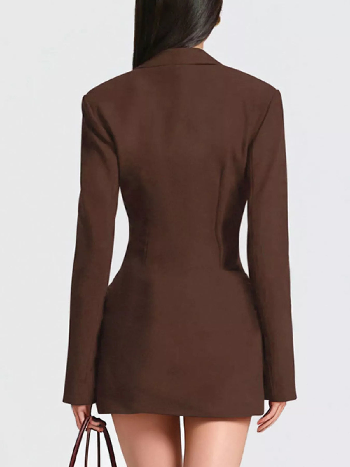 Full Size Blazer-Style Long Sleeve Mini Dress for Women Plus Size
