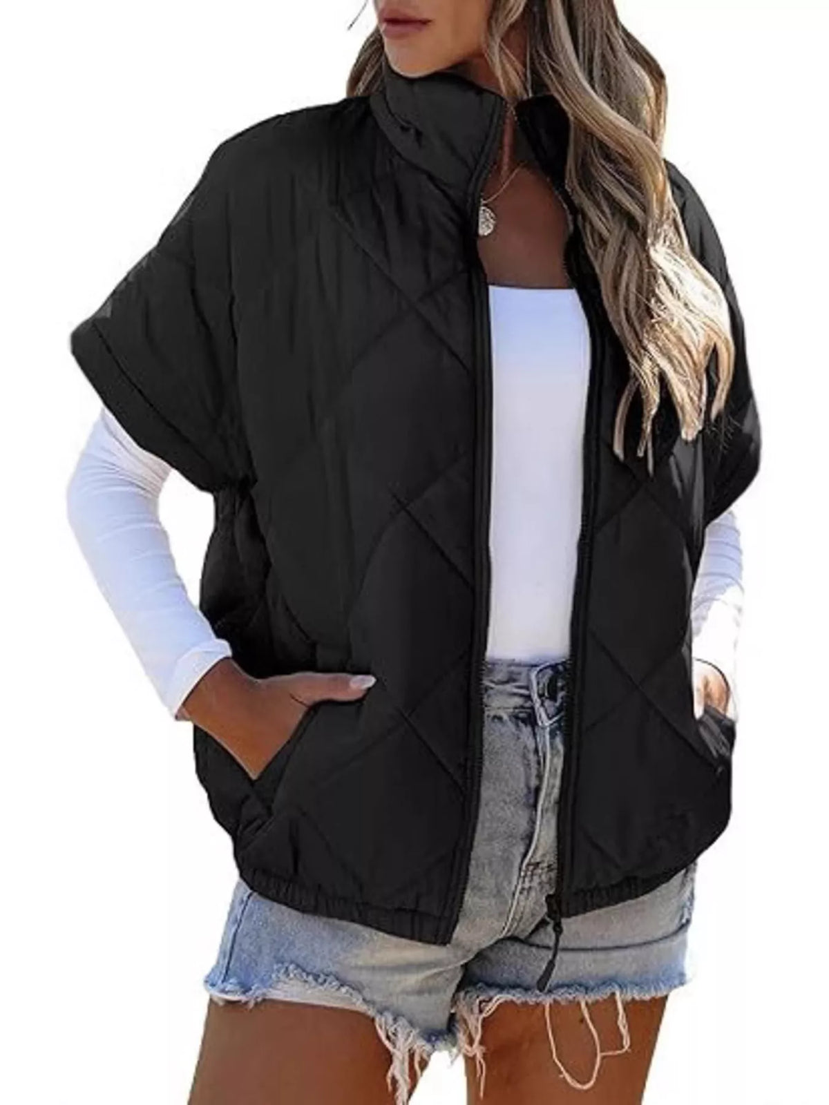 Quilted Zip Up Winter Coat