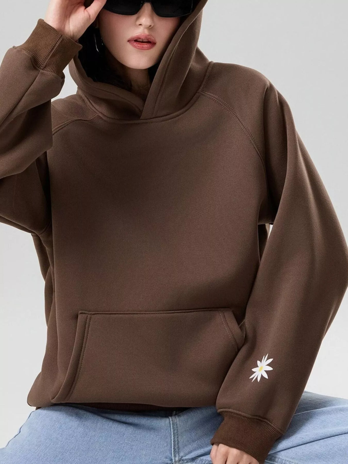 'Welcome Home' Graphic Raglan Sleeve Hoodie for Women