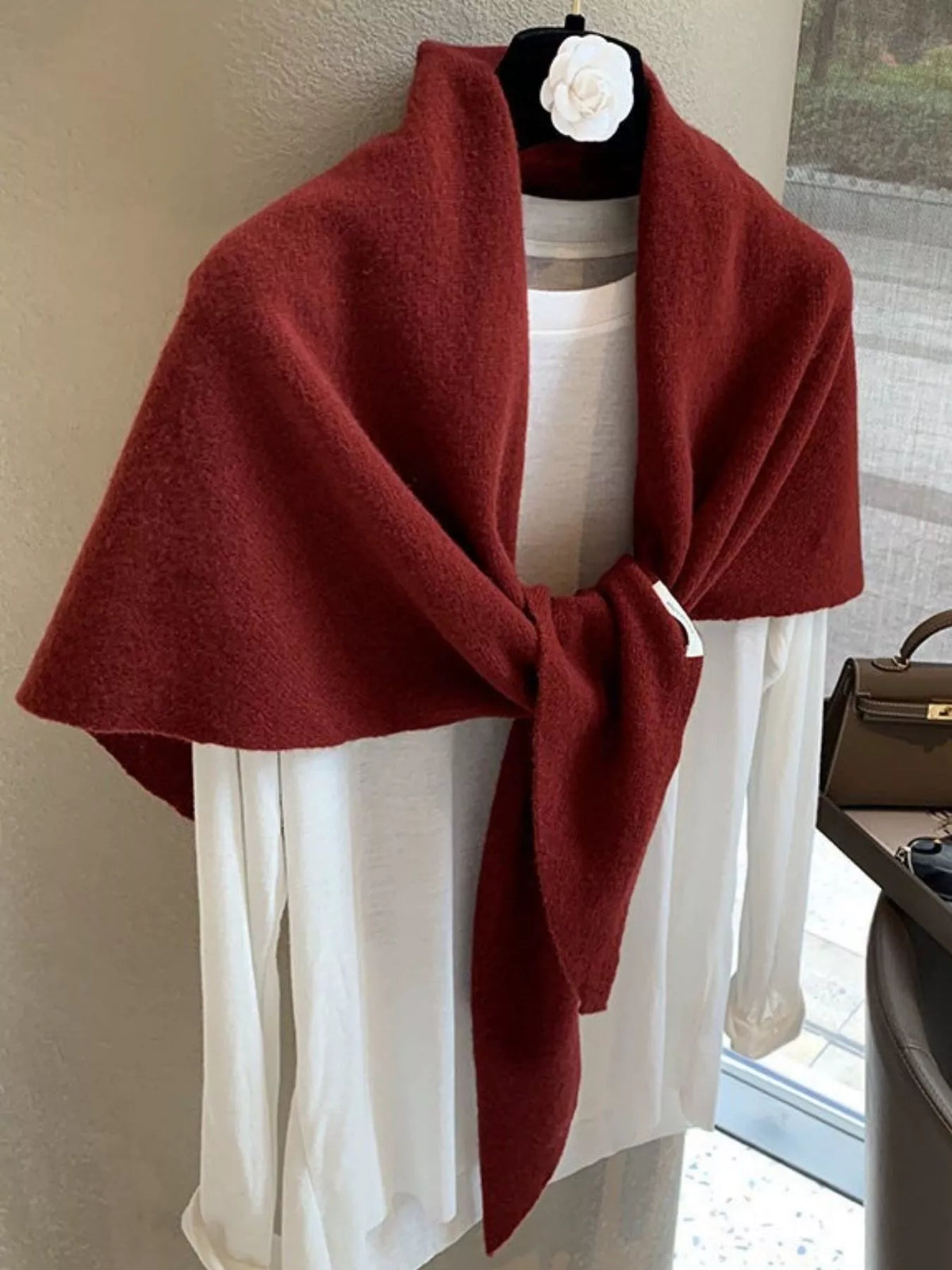 100% Wool Knit Scarf Shawl for Women