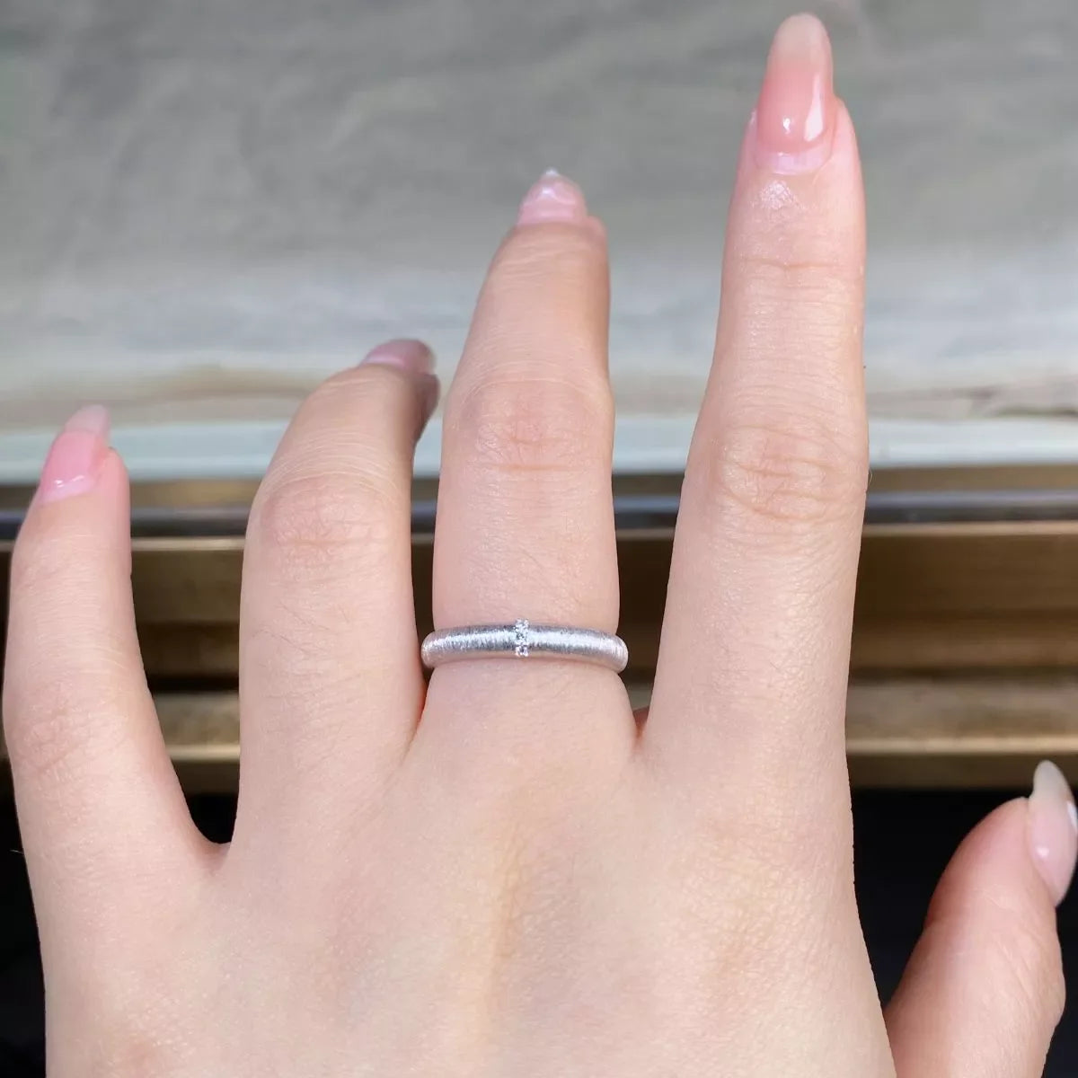 18K Gold-Plated 925 Sterling Silver Zircon Ring for Women