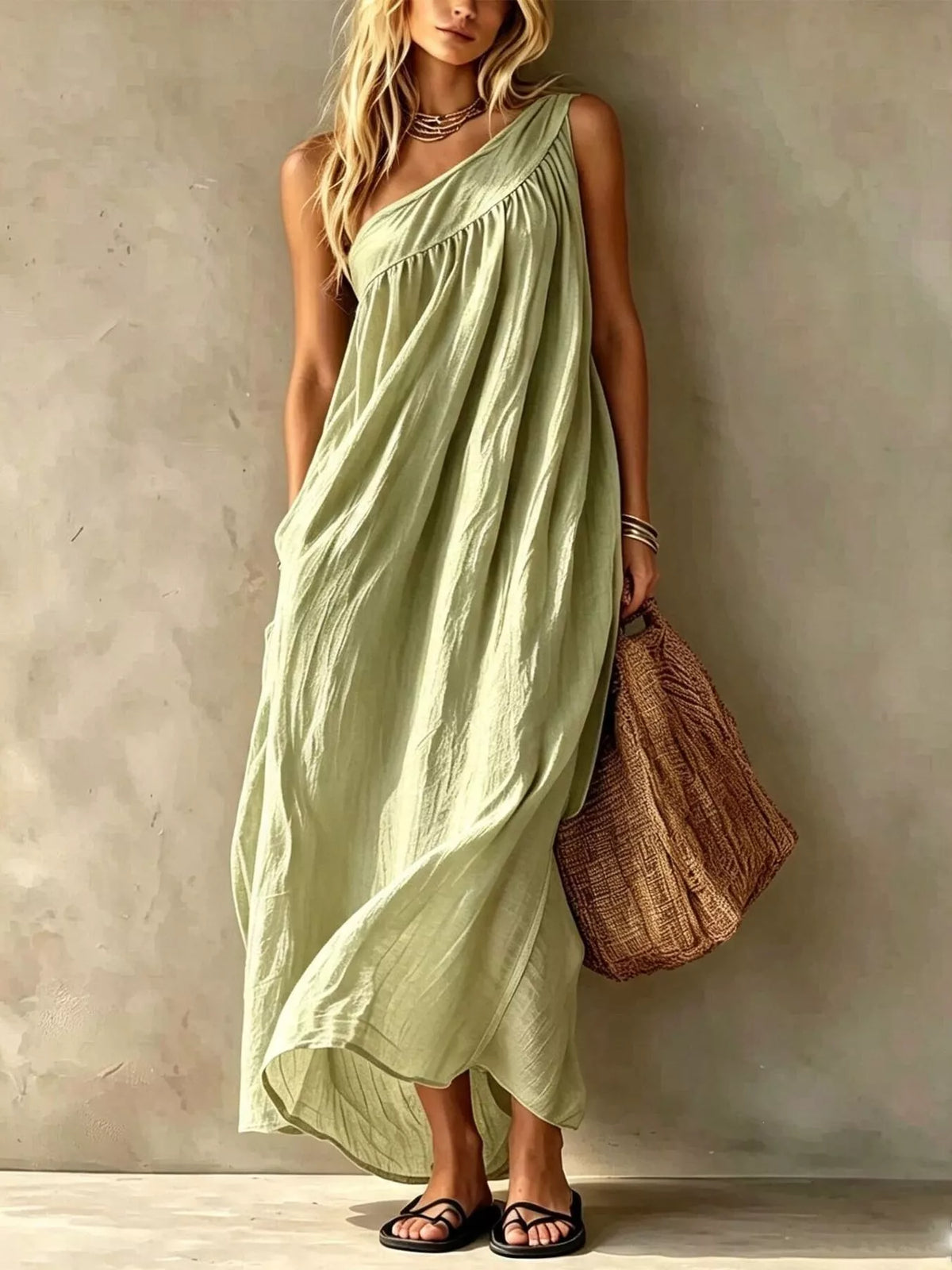 One Shoulder Maxi Dress Plus Size