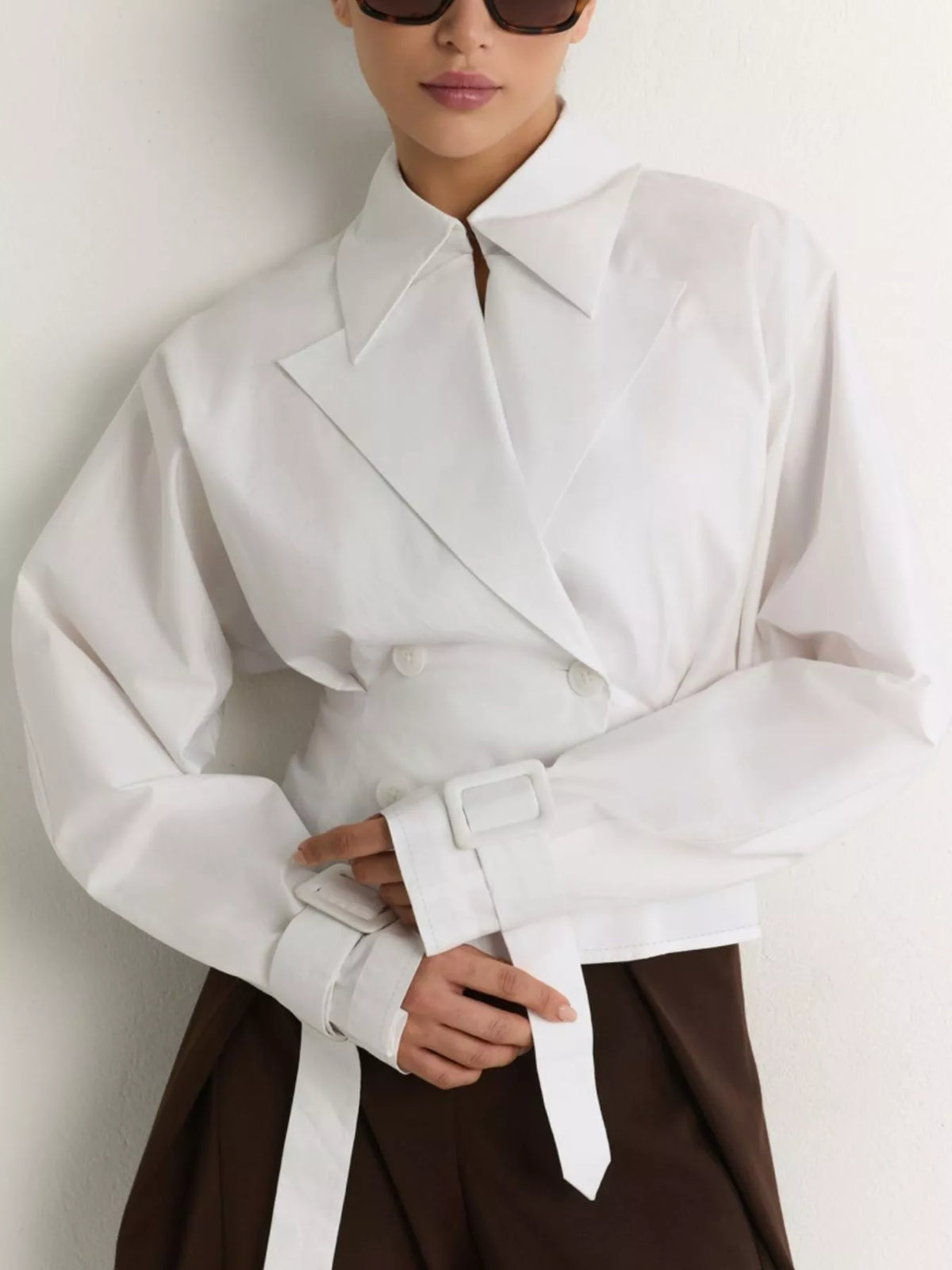 Cropped Double Breasted Blazer