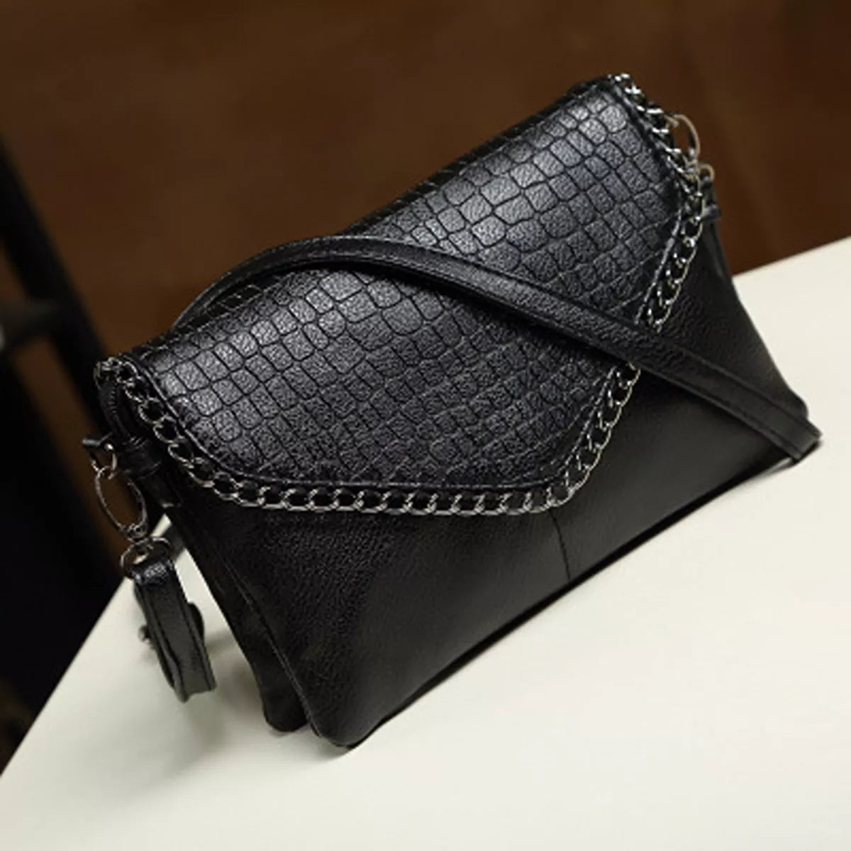 Crocodile Envelope Crossbody Bag for Women