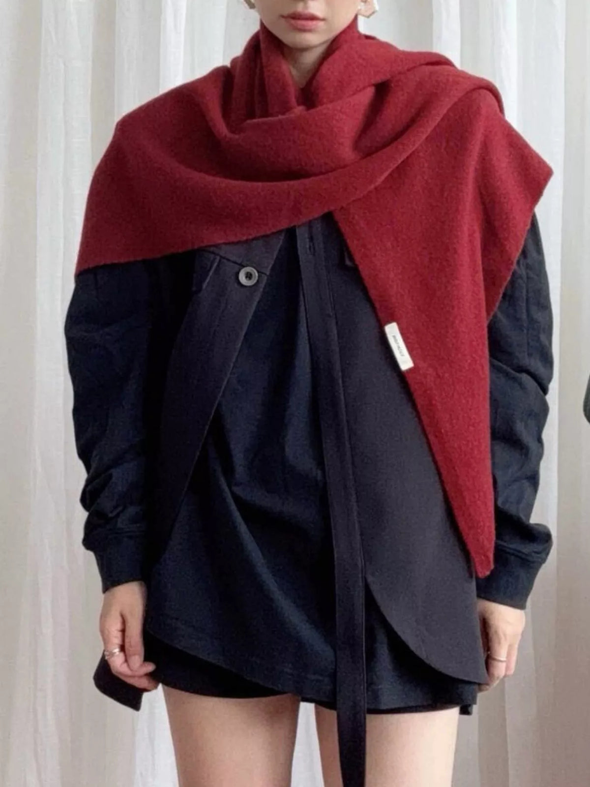 100% Wool Knit Scarf Shawl for Women
