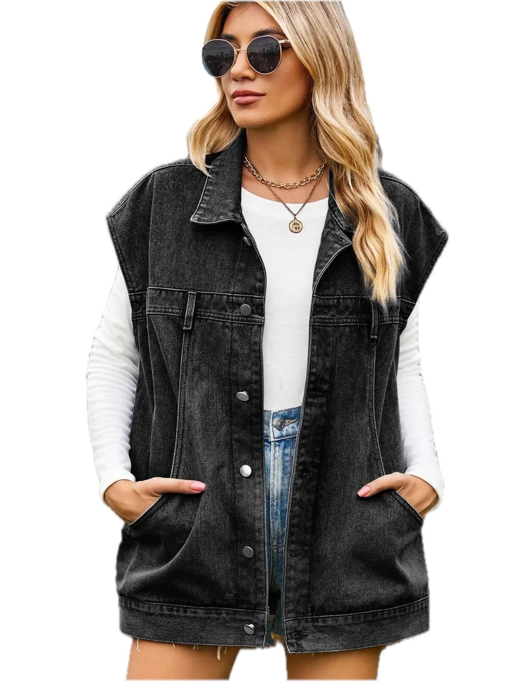 Sleeveless Denim Jacket