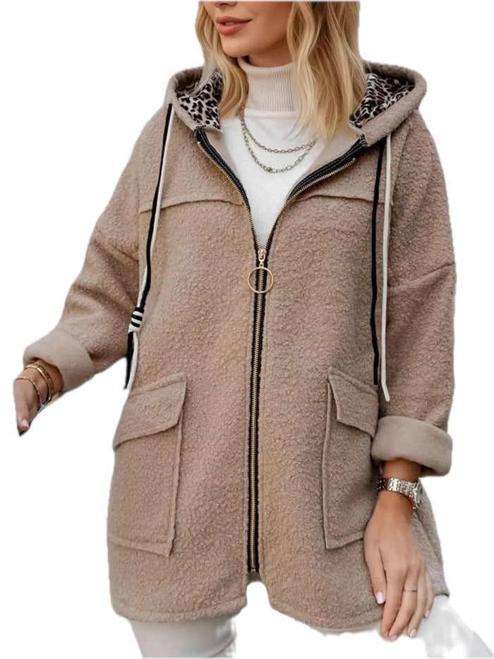Women's Fleece Zip Up Hooded Outerwear