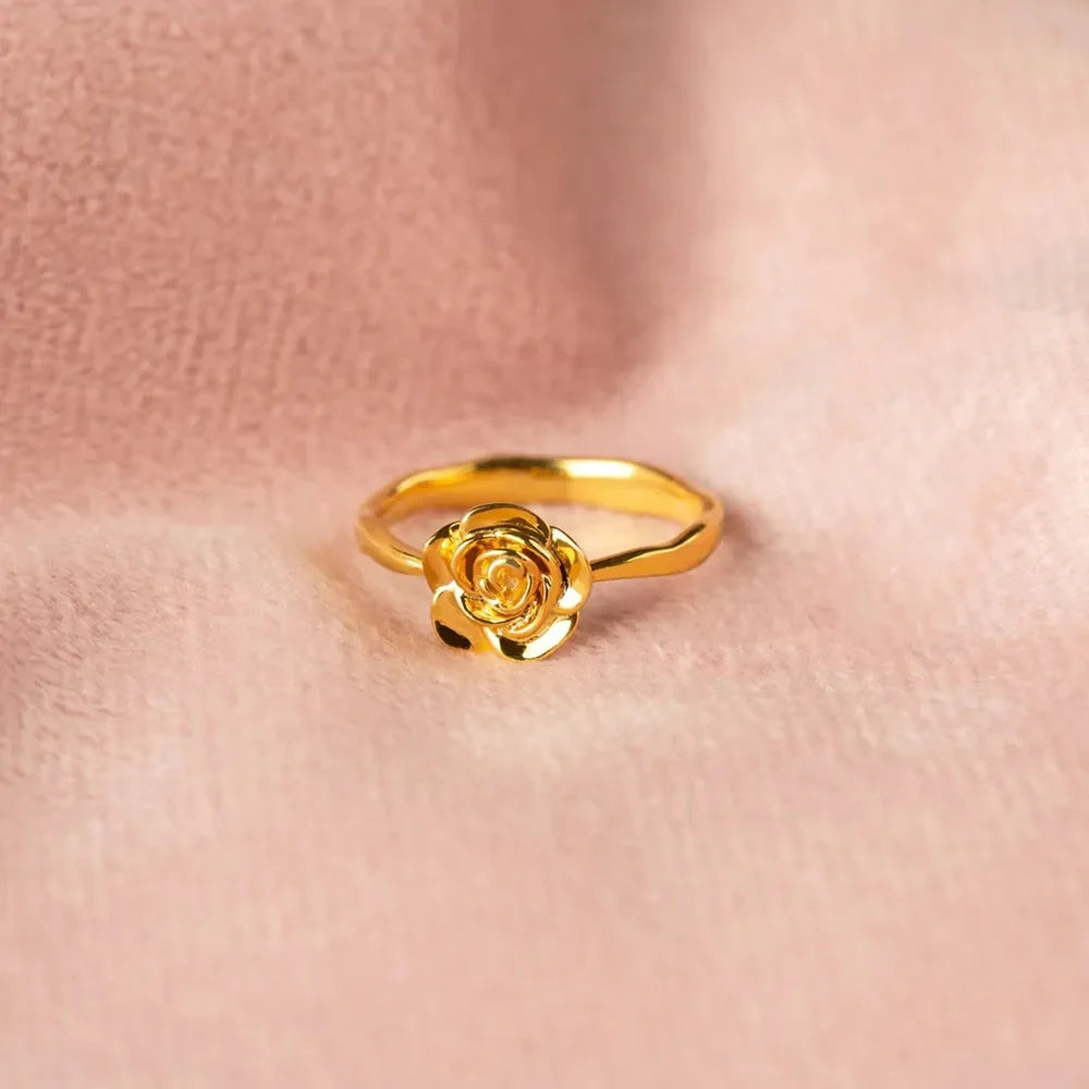Rose Shape 18K Gold-Plated Ring – image 4 | Lilixa Trending Jewelry