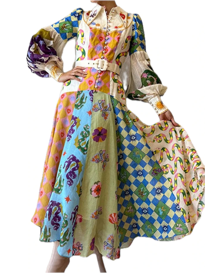 Lantern Sleeve Maxi Dress Plus Size
