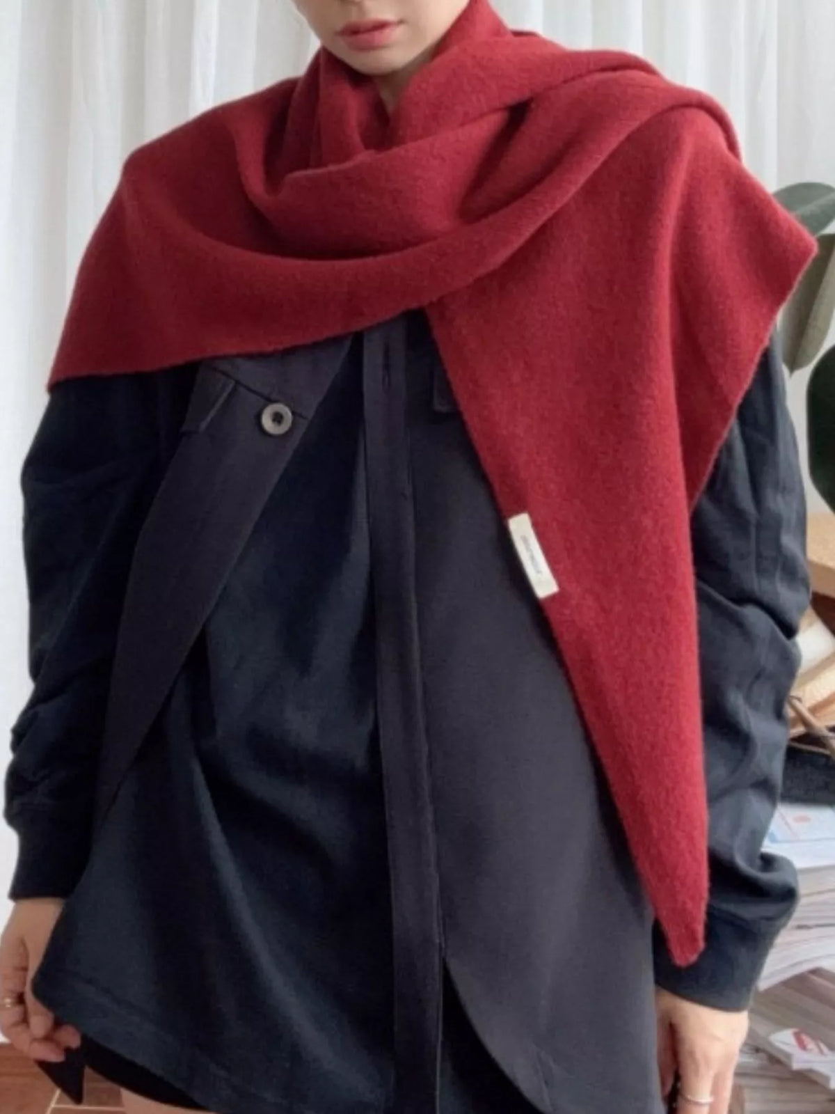 100% Wool Knit Scarf Shawl for Women