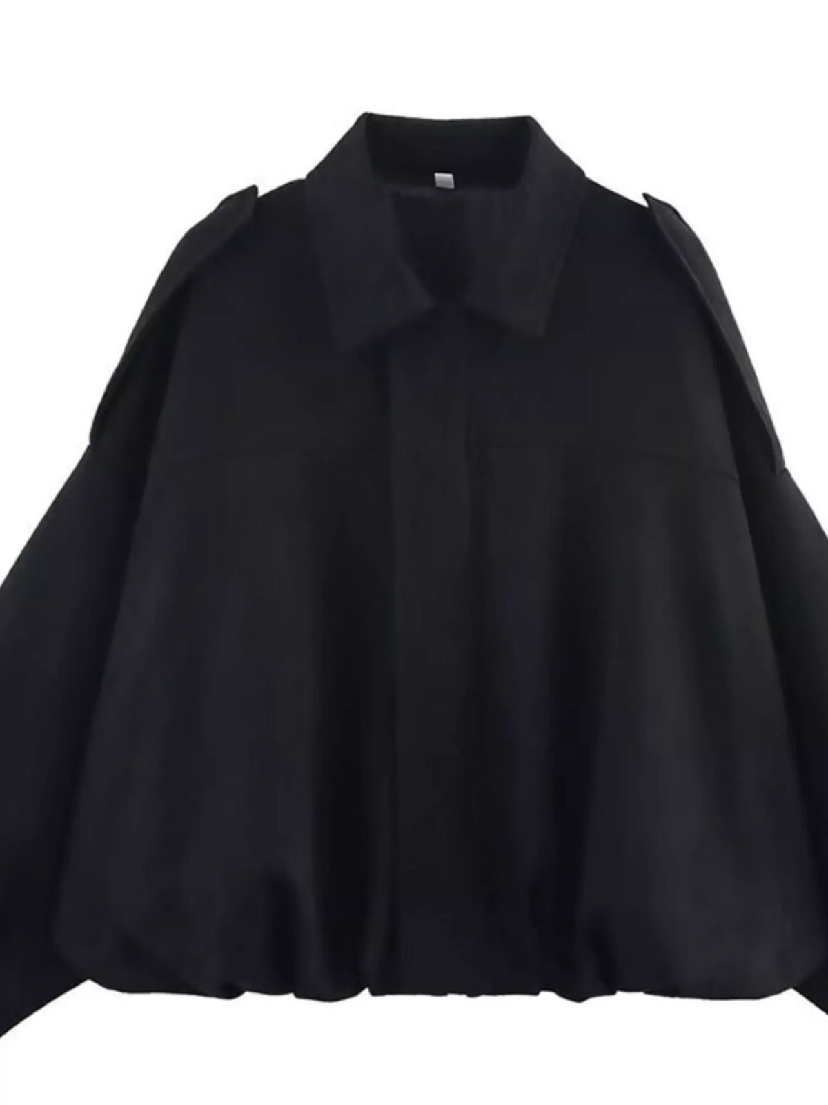 Collared Neck Dropped Shoulder Jacket for Women