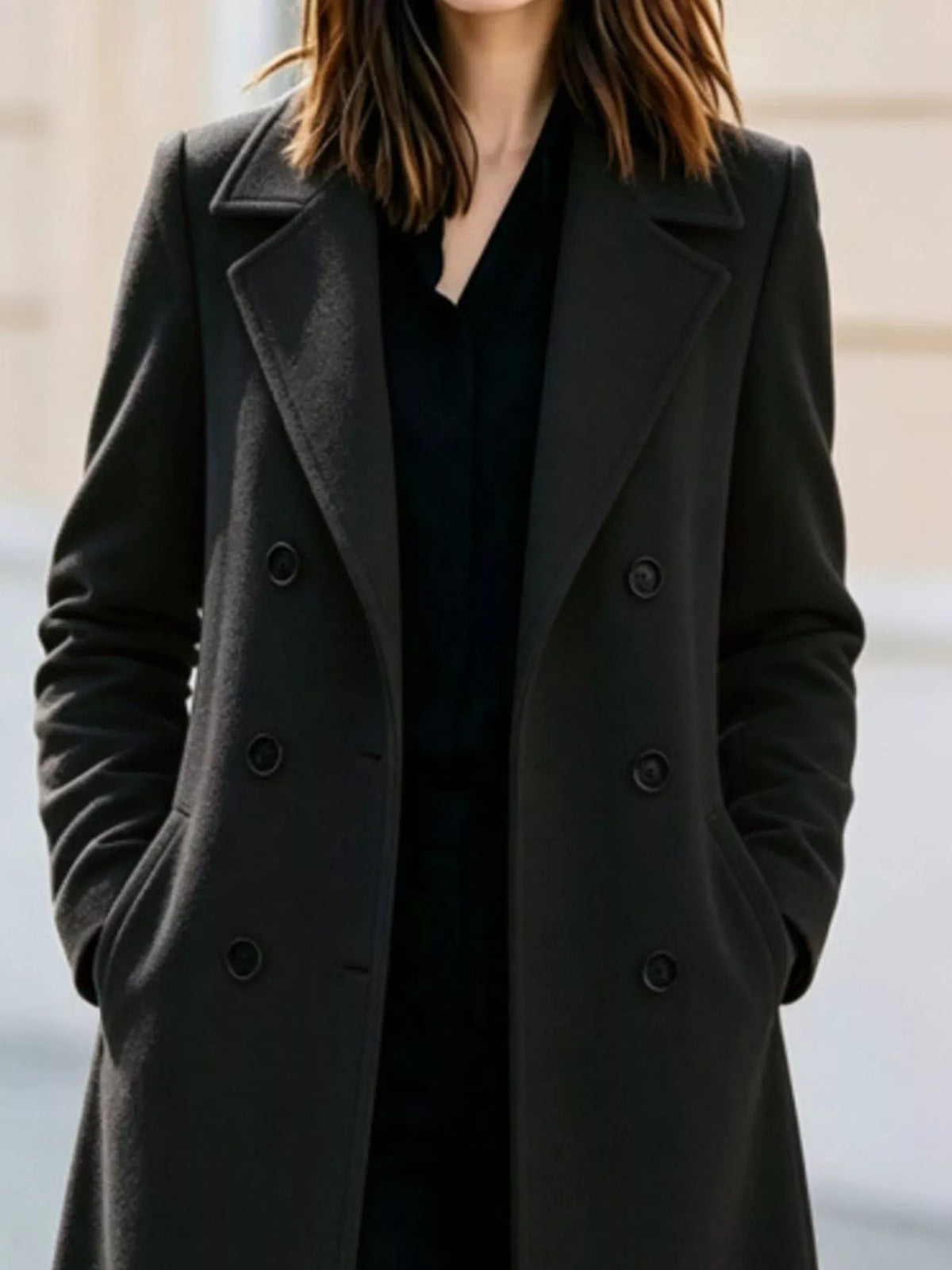 Double Breasted Lapel Coat