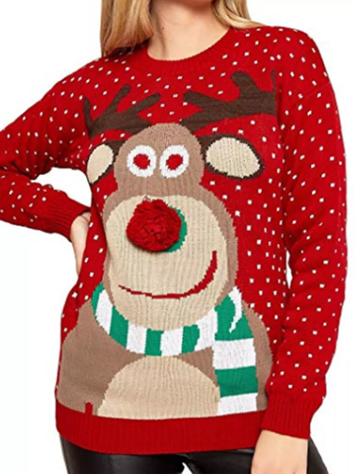 Christmas Reindeer Crew Neck Sweater