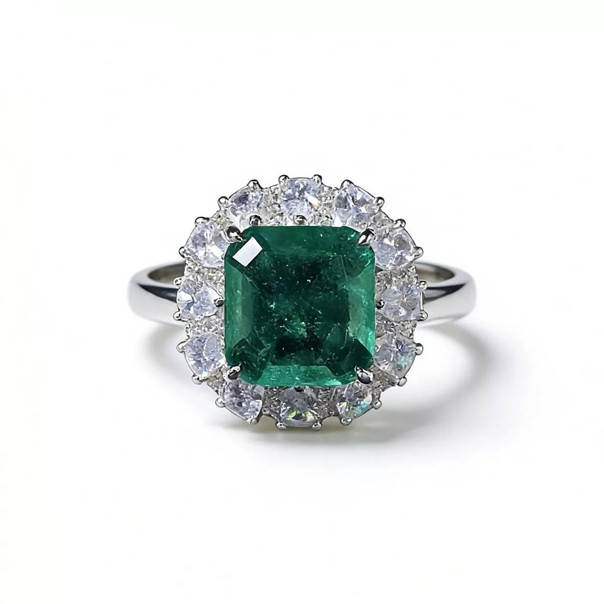 925 Sterling Silver Zircon Ring for Women in Green