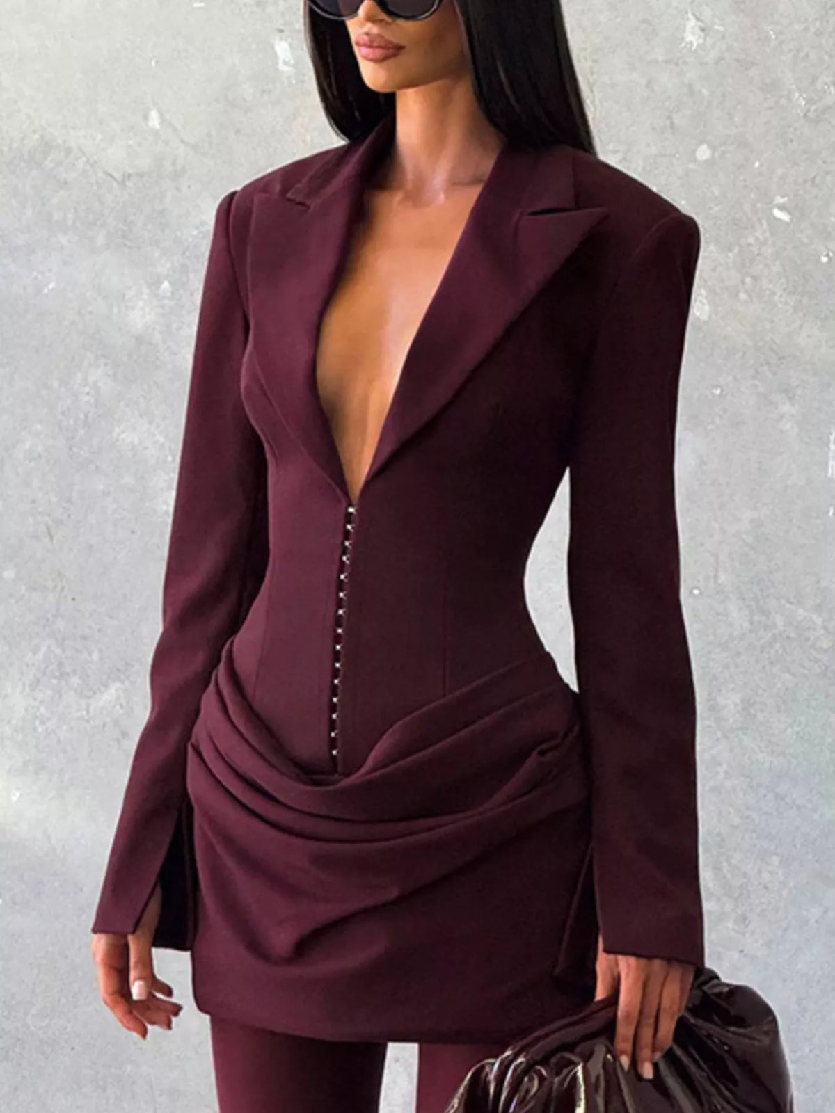 Blazer Long Sleeve Mini Dress Plus Size