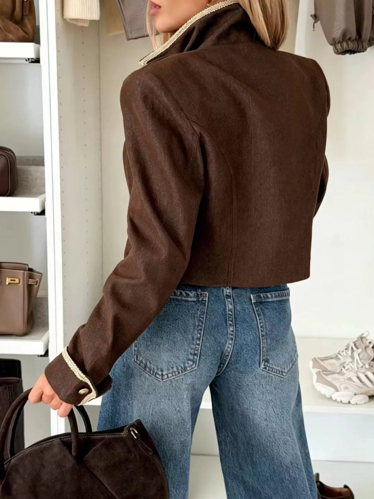 Double-Breasted Cropped Jacket