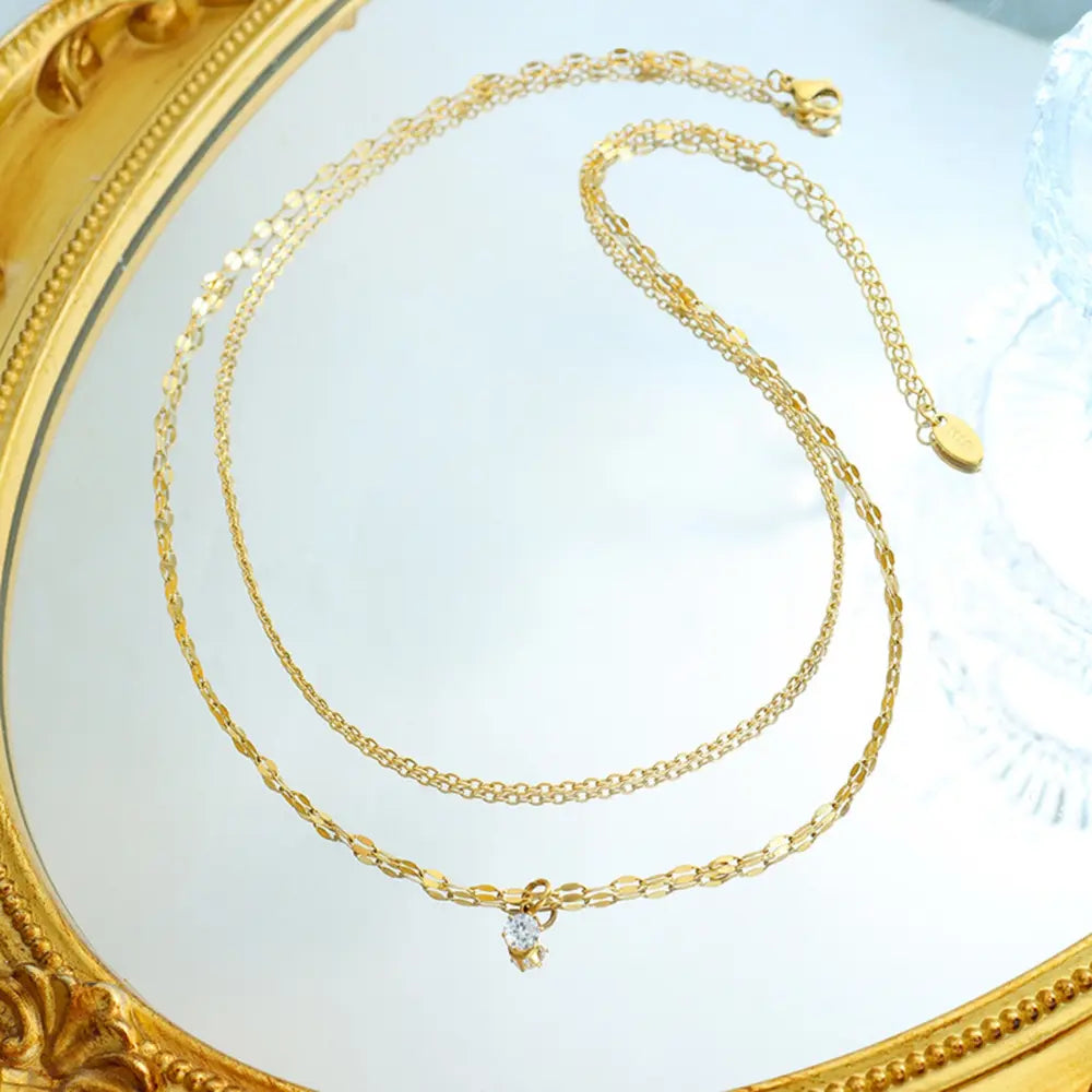 Titanium Steel Double-Layered Necklace – image 3 | Lilixa Trending Jewelry