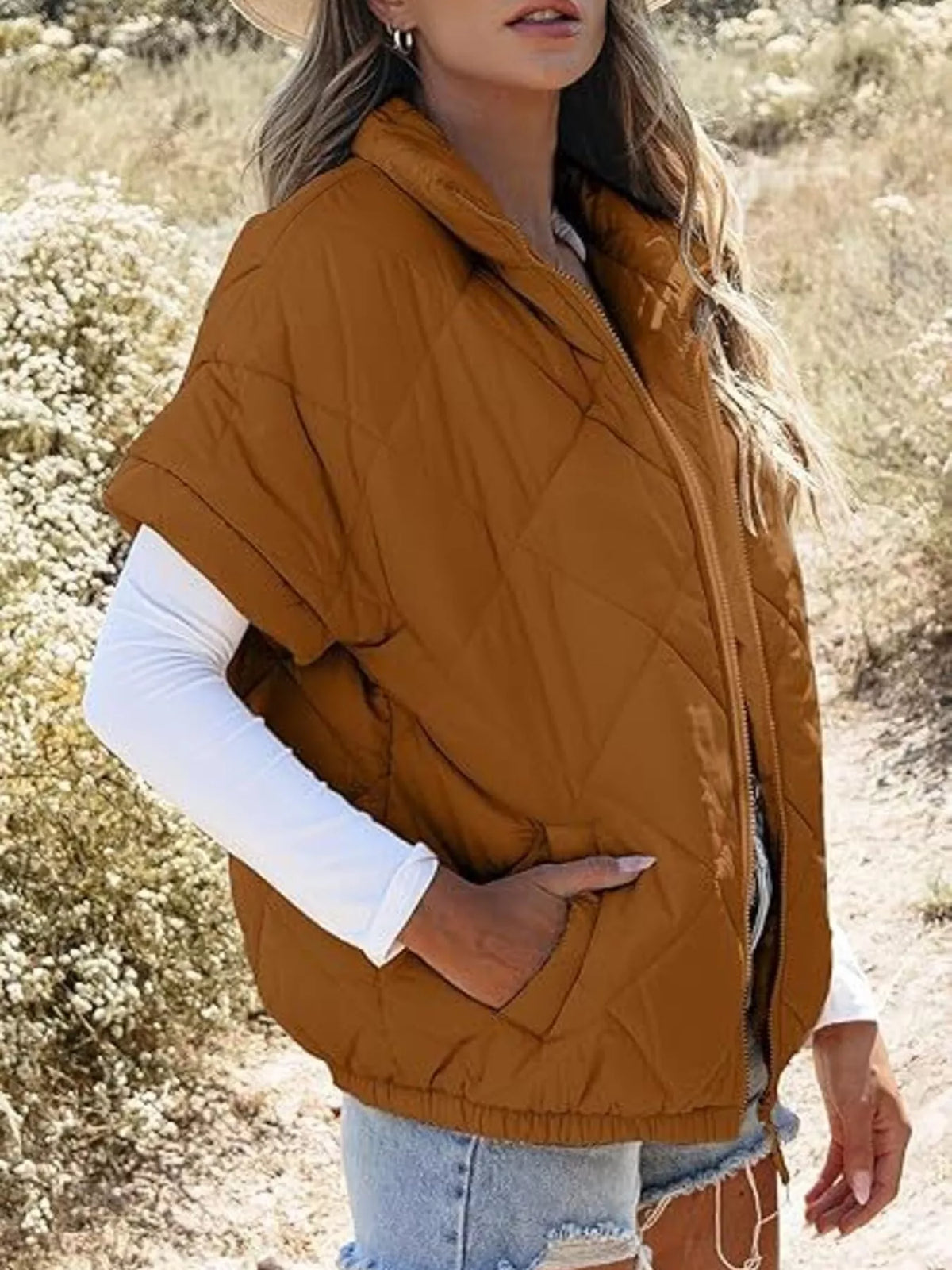 Quilted Zip Up Winter Coat