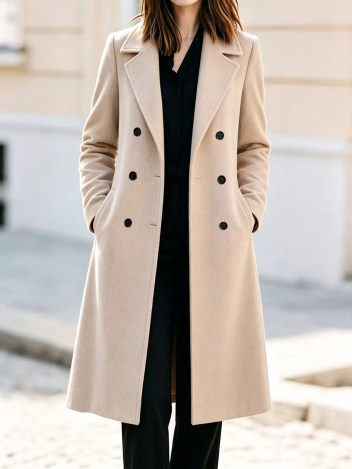 Double Breasted Lapel Coat