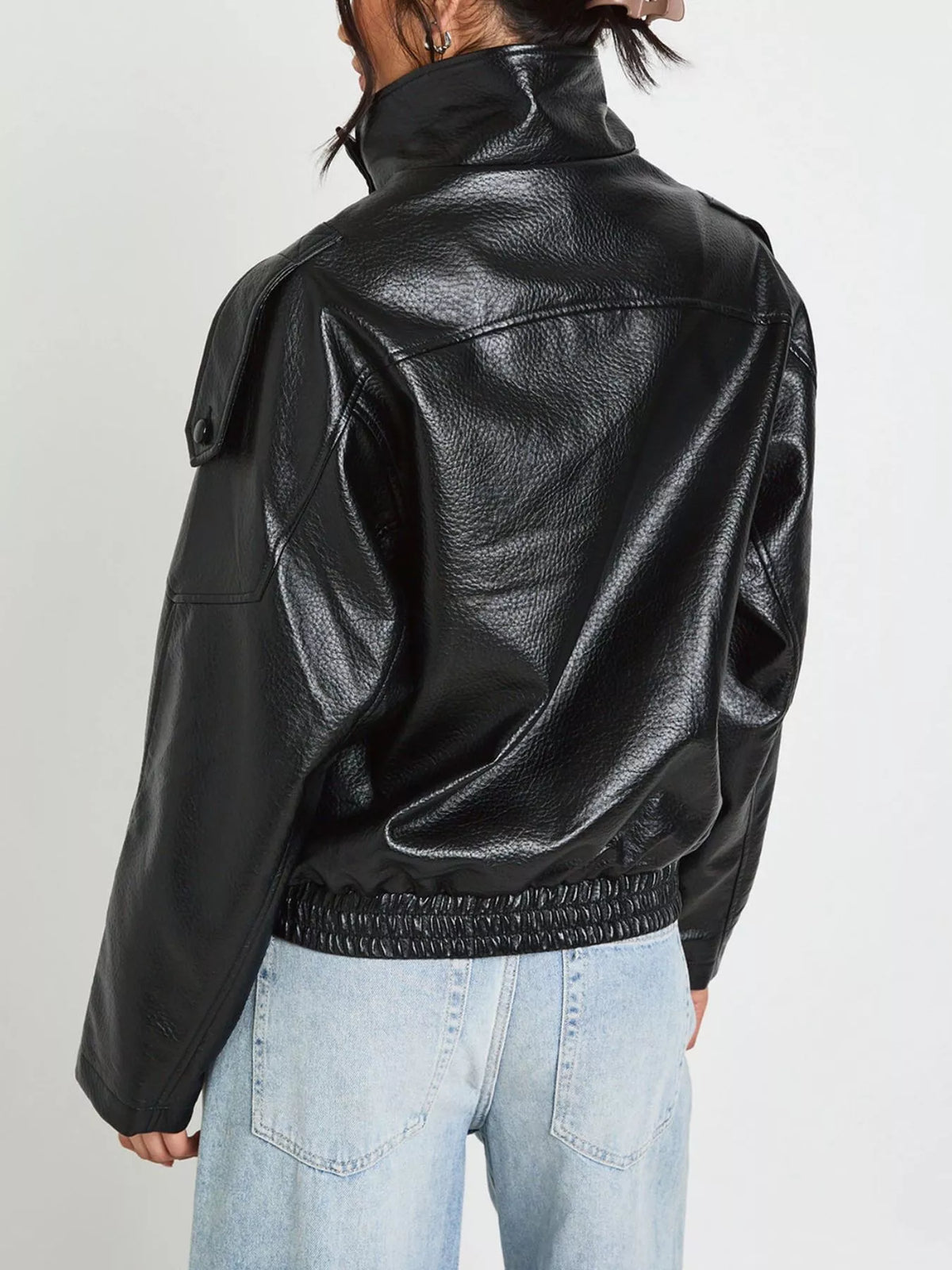 Faux Leather Moto Jacket
