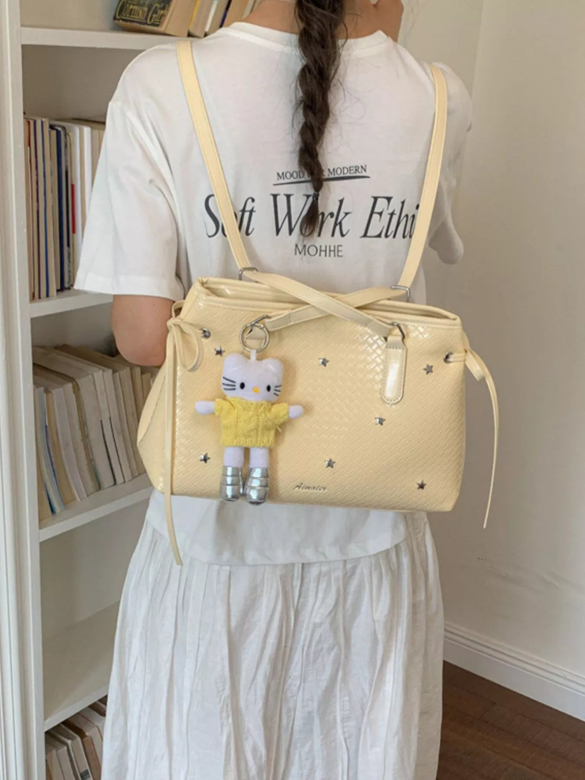 Convertible Vegan Leather Tote Bag